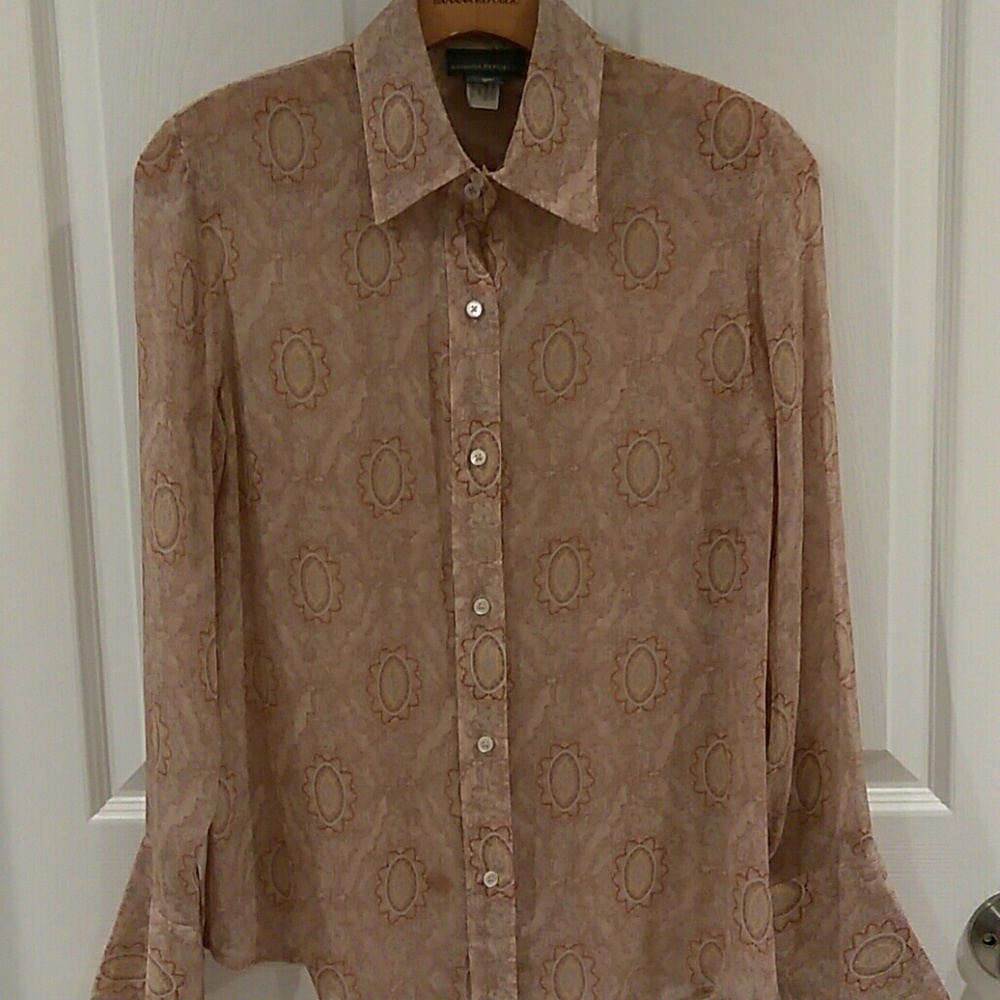 Banana Republic Sheer Silk Button Down